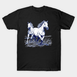 Beautiful Wild Horses Rider And Wild Horse T-Shirt